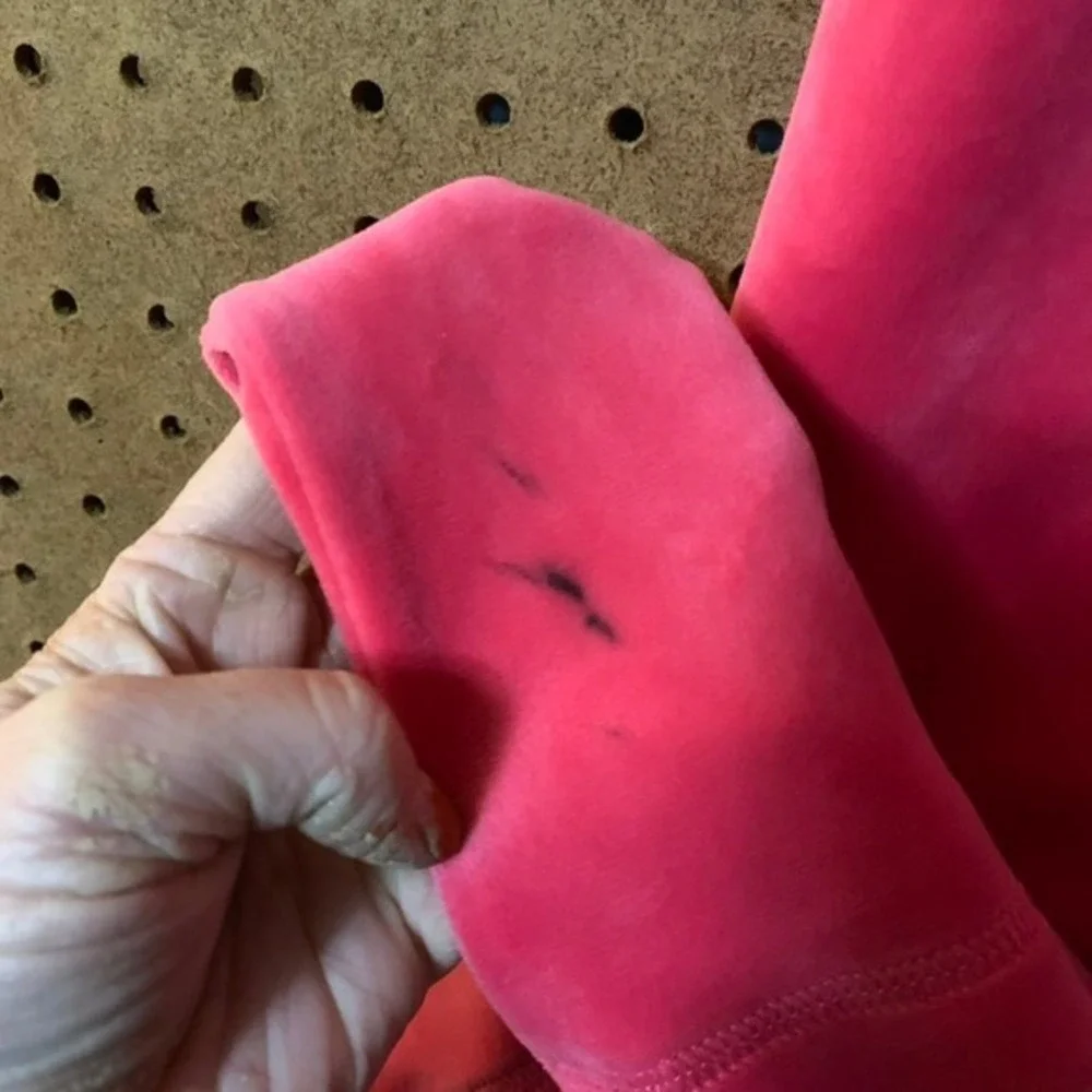 Juicy Couture Pink Velour Tracksuit Set Jacket‎ Pants Rhinestone Logo Large Y2K
